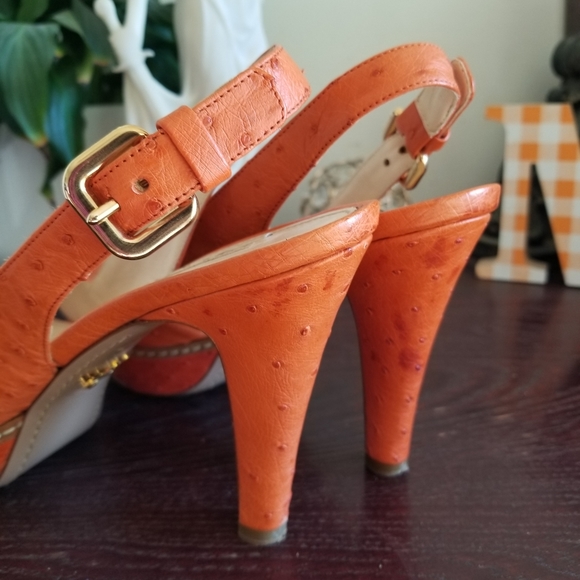 Prada ostrich  platform heels sz 37.5 - Picture 12 of 16